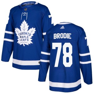 Men's Toronto Maple Leafs TJ Brodie Adidas Authentic Home Jersey - Blue