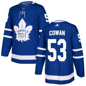 Men's Toronto Maple Leafs Easton Cowan Adidas Authentic Home Jersey - Blue