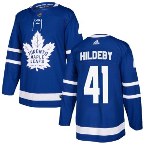 Men's Toronto Maple Leafs Dennis Hildeby Adidas Authentic Home Jersey - Blue