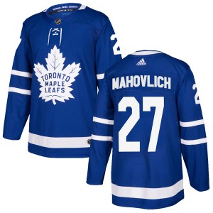 Men's Toronto Maple Leafs Frank Mahovlich Adidas Authentic Home Jersey - Blue