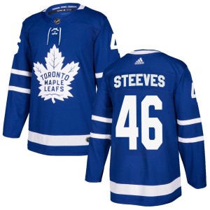 Men's Toronto Maple Leafs Alex Steeves Adidas Authentic Home Jersey - Blue