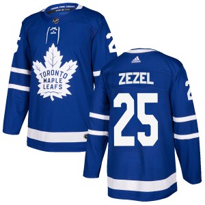 Men's Toronto Maple Leafs Peter Zezel Adidas Authentic Home Jersey - Blue