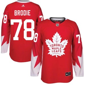 Youth Toronto Maple Leafs TJ Brodie Adidas Authentic Alternate Jersey - Red