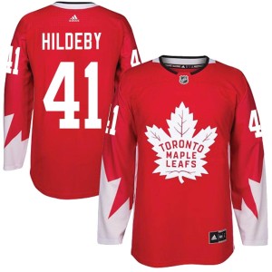 Youth Toronto Maple Leafs Dennis Hildeby Adidas Authentic Alternate Jersey - Red