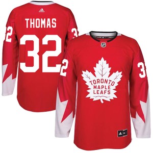 Youth Toronto Maple Leafs Steve Thomas Adidas Authentic Alternate Jersey - Red