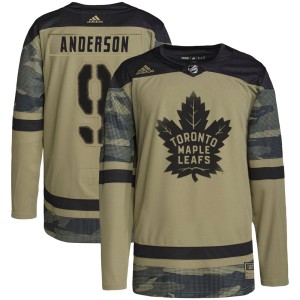 Youth Toronto Maple Leafs Glenn Anderson Adidas Authentic Military Appreciation Practice Jersey - Camo