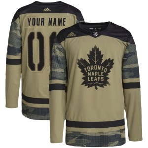 Youth Toronto Maple Leafs Custom Adidas Authentic Military Appreciation Practice Jersey - Camo