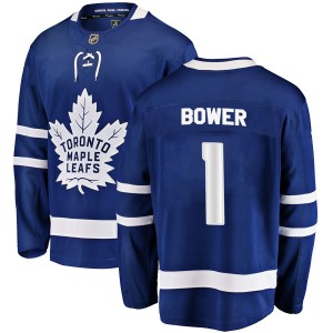 Youth Toronto Maple Leafs Johnny Bower Fanatics Branded Breakaway Home Jersey - Blue