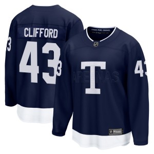 Youth Toronto Maple Leafs Kyle Clifford Fanatics Branded Breakaway 2022 Heritage Classic Jersey - Navy