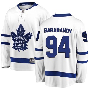 Men's Toronto Maple Leafs Alexander Barabanov Fanatics Branded Breakaway Away Jersey - White