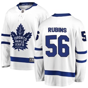 Men's Toronto Maple Leafs Kristians Rubins Fanatics Branded Breakaway Away Jersey - White