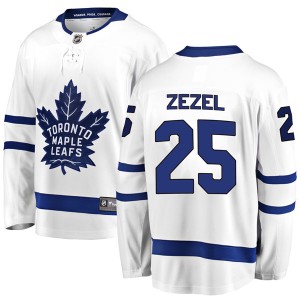 Men's Toronto Maple Leafs Peter Zezel Fanatics Branded Breakaway Away Jersey - White