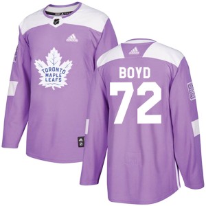 Men's Toronto Maple Leafs Travis Boyd Adidas Authentic Fights Cancer Practice Jersey - Purple