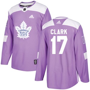 Men's Toronto Maple Leafs Wendel Clark Adidas Authentic Fights Cancer Practice Jersey - Purple