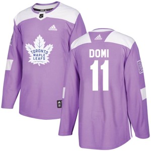 Men's Toronto Maple Leafs Max Domi Adidas Authentic Fights Cancer Practice Jersey - Purple