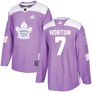 Men's Toronto Maple Leafs Tim Horton Adidas Authentic Fights Cancer Practice Jersey - Purple