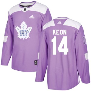 Men's Toronto Maple Leafs Dave Keon Adidas Authentic Fights Cancer Practice Jersey - Purple