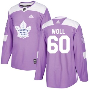Men's Toronto Maple Leafs Joseph Woll Adidas Authentic Fights Cancer Practice Jersey - Purple