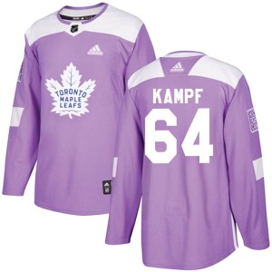 Youth Toronto Maple Leafs David Kampf Adidas Authentic Fights Cancer Practice Jersey - Purple