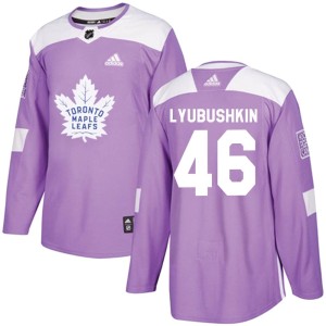 Youth Toronto Maple Leafs Ilya Lyubushkin Adidas Authentic Fights Cancer Practice Jersey - Purple