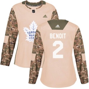 Women's Toronto Maple Leafs Simon Benoit Adidas Authentic Veterans Day Practice Jersey - Camo
