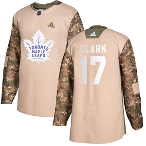 Men's Toronto Maple Leafs Wendel Clark Adidas Authentic Veterans Day Practice Jersey - Camo