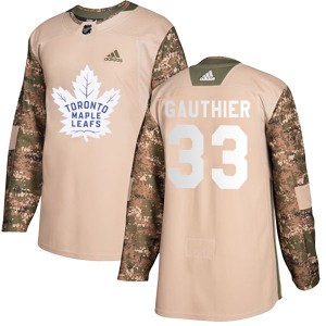 Men's Toronto Maple Leafs Frederik Gauthier Adidas Authentic Veterans Day Practice Jersey - Camo