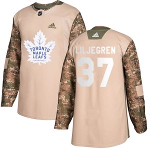Men's Toronto Maple Leafs Timothy Liljegren Adidas Authentic Veterans Day Practice Jersey - Camo