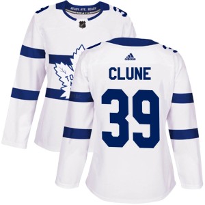 Women's Toronto Maple Leafs Rich Clune Adidas Authentic 2018 Stadium Series Jersey - White