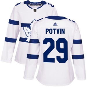 Women's Toronto Maple Leafs Felix Potvin Adidas Authentic 2018 Stadium Series Jersey - White