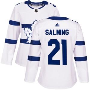Women's Toronto Maple Leafs Borje Salming Adidas Authentic 2018 Stadium Series Jersey - White