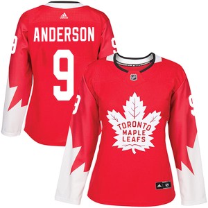 Women's Toronto Maple Leafs Glenn Anderson Adidas Authentic Alternate Jersey - Red