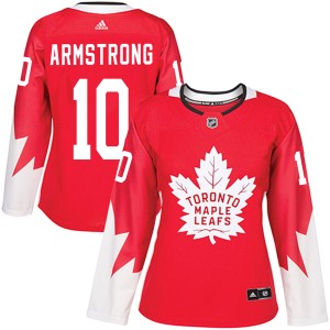 Women's Toronto Maple Leafs George Armstrong Adidas Authentic Alternate Jersey - Red
