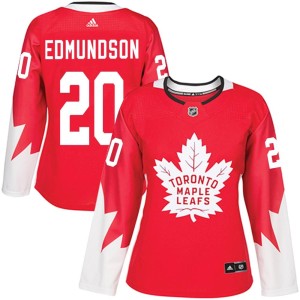 Women's Toronto Maple Leafs Joel Edmundson Adidas Authentic Alternate Jersey - Red