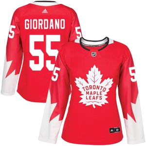 Women's Toronto Maple Leafs Mark Giordano Adidas Authentic Alternate Jersey - Red
