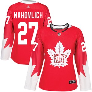 Women's Toronto Maple Leafs Frank Mahovlich Adidas Authentic Alternate Jersey - Red