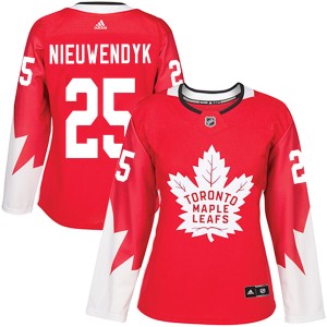 Women's Toronto Maple Leafs Joe Nieuwendyk Adidas Authentic Alternate Jersey - Red