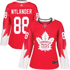 Women's Toronto Maple Leafs William Nylander Adidas Authentic Alternate Jersey - Red