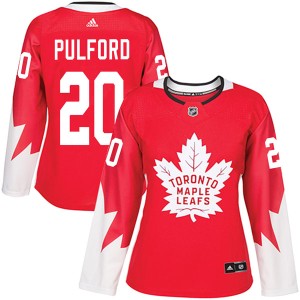 Women's Toronto Maple Leafs Bob Pulford Adidas Authentic Alternate Jersey - Red