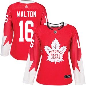 Women's Toronto Maple Leafs Mike Walton Adidas Authentic Alternate Jersey - Red