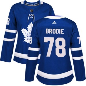 Women's Toronto Maple Leafs TJ Brodie Adidas Authentic Home Jersey - Blue