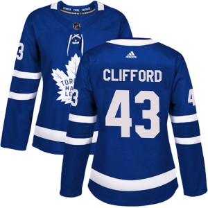 Women's Toronto Maple Leafs Kyle Clifford Adidas Authentic Home Jersey - Blue