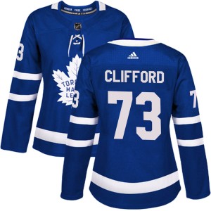 Women's Toronto Maple Leafs Kyle Clifford Adidas Authentic Home Jersey - Blue