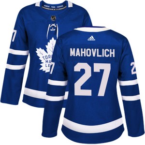 Women's Toronto Maple Leafs Frank Mahovlich Adidas Authentic Home Jersey - Blue