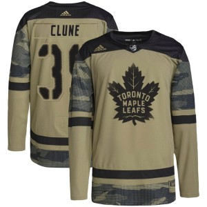 Men's Toronto Maple Leafs Rich Clune Adidas Authentic Military Appreciation Practice Jersey - Camo
