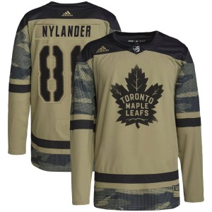 Men's Toronto Maple Leafs William Nylander Adidas Authentic Military Appreciation Practice Jersey - Camo