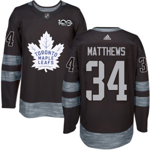 Men's Toronto Maple Leafs Auston Matthews Adidas Authentic 1917-2017 100th Anniversary Jersey - Black