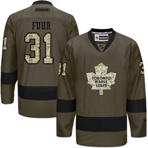 Men's Toronto Maple Leafs Grant Fuhr Reebok Authentic Salute to Service Jersey - Green