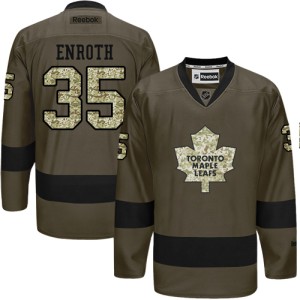 Men's Toronto Maple Leafs Jhonas Enroth Reebok Premier Salute to Service Jersey - Green
