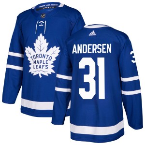 Men's Toronto Maple Leafs Frederik Andersen Adidas Authentic Jersey - Blue